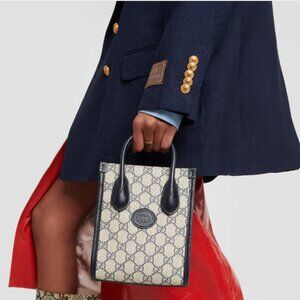 Gucci Monogram Supreme Mini canvas tote GG bag NEW